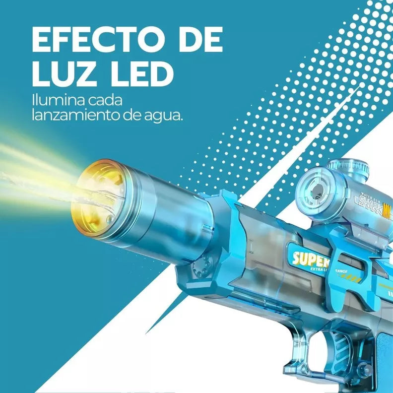 pistola de agua electrica con silenciador led y mirilla