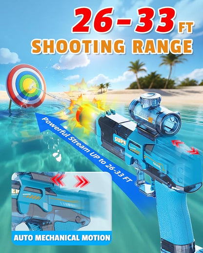 pistola de agua electrica con silenciador led y mirilla