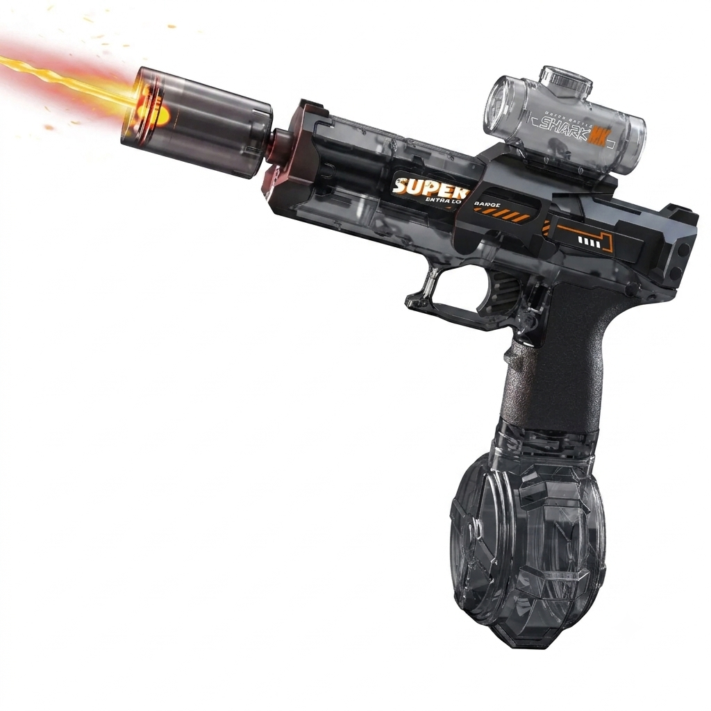 pistola de agua electrica con silenciador led y mirilla